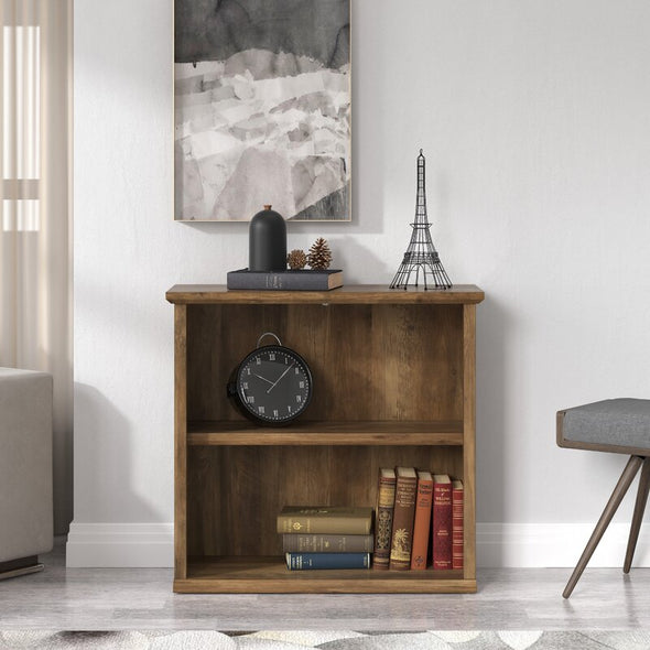 (2 Shelves) 30" H x 31" W x 12” D Oak Kingstree 31'' W Standard Bookcase Perfect for Stashing All of your Favorite