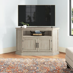 Kinsella Solid Wood Corner TV Stand for TVs up to 55" Antique White