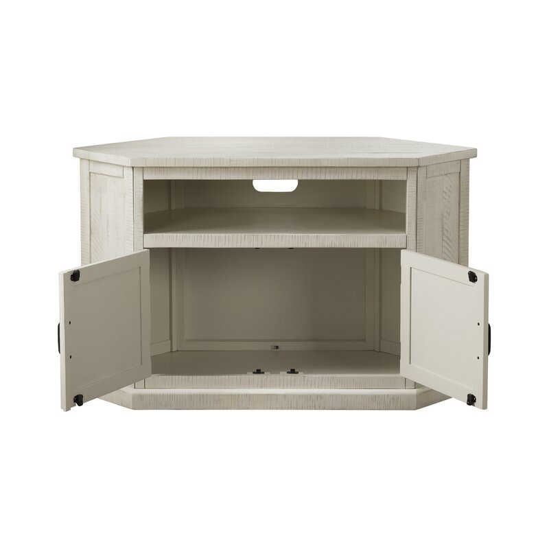 Kinsella Solid Wood Corner TV Stand for TVs up to 55" Antique White
