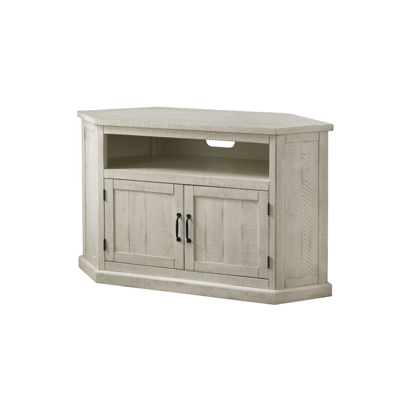 Kinsella Solid Wood Corner TV Stand for TVs up to 55" Antique White