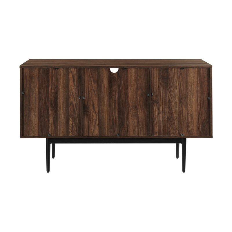 Dark Walnut Kinsey 52'' Wide 2 Drawer Buffet Table Adjustable Glass Shelve