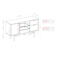 Kinsey 52'' Wide 2 Drawer Buffet Table Sideboard Brings Storage