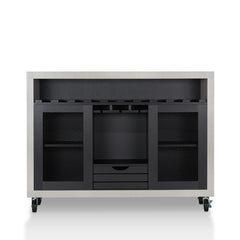 47.25'' Wide 1 Drawer Server Mesh Sliding Cabinet Doors for Plenty Of Factory Flair. Beyond Stylish, This Server Features A 10-Bottle Wine Rack