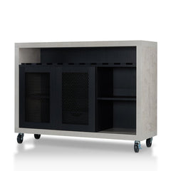 47.25'' Wide 1 Drawer Server Mesh Sliding Cabinet Doors for Plenty Of Factory Flair. Beyond Stylish, This Server Features A 10-Bottle Wine Rack