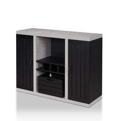 47.25'' Wide Sideboard Open Tall Shelf Two Large Side Cabinets Plank Style Design on the Cabinet