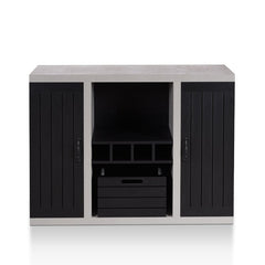 47.25'' Wide Sideboard Open Tall Shelf Two Large Side Cabinets Plank Style Design on the Cabinet