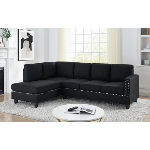 Kissner 95.25" Wide Sofa & Chaise Tapered Wooden Feet