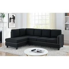 Kissner 95.25" Wide Sofa & Chaise Tapered Wooden Feet