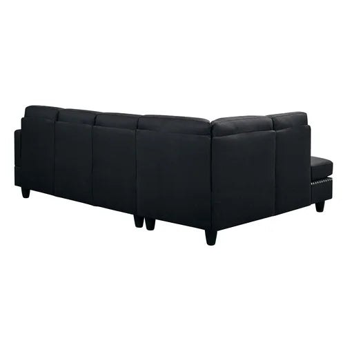 Kissner 95.25" Wide Sofa & Chaise Tapered Wooden Feet