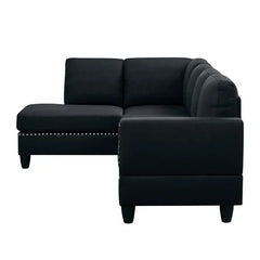 Kissner 95.25" Wide Sofa & Chaise Tapered Wooden Feet