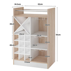 Oak/White Kitchen Dining Room Bar with Wine Storage