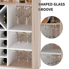 Oak/White Kitchen Dining Room Bar with Wine Storage