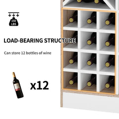 Oak/White Kitchen Dining Room Bar with Wine Storage