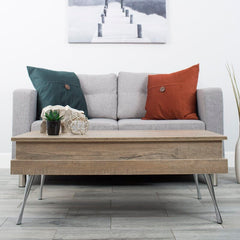 Lift Top 4 Legs Coffee Table featuring that raises to reveal a hidden storage