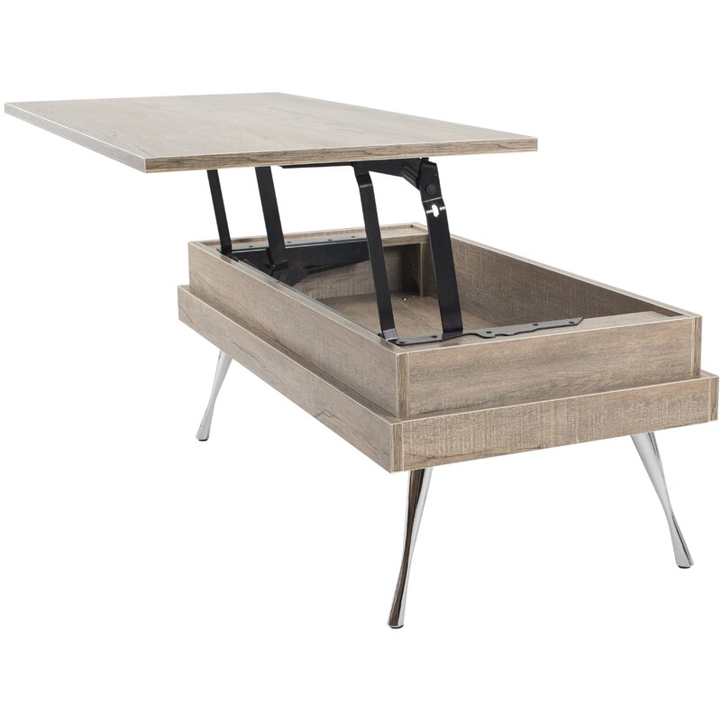 Lift Top 4 Legs Coffee Table featuring that raises to reveal a hidden storage