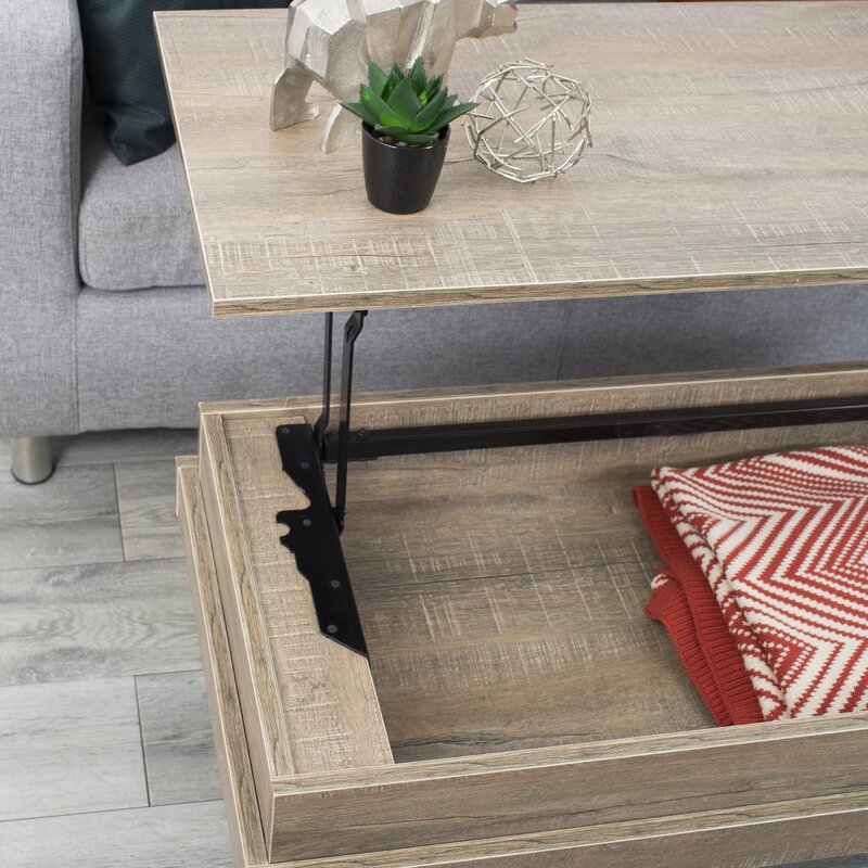 Lift Top 4 Legs Coffee Table featuring that raises to reveal a hidden storage