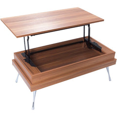 Lift Top 4 Legs Coffee Table  four splayed Metal Legs with a Polished Chrome Finish