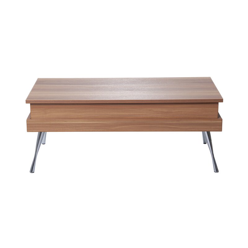 Lift Top 4 Legs Coffee Table  four splayed Metal Legs with a Polished Chrome Finish