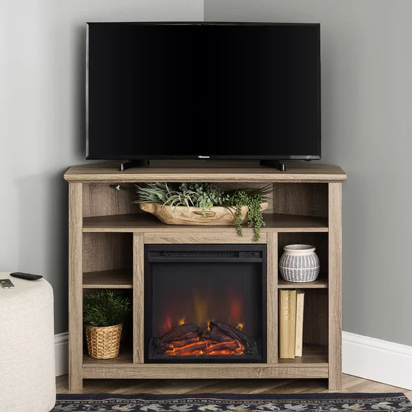 Driftwood Kneeland TV Stand for TVs up to 50" with Fireplace Included