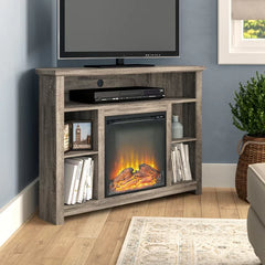 Driftwood Kneeland TV Stand for TVs up to 50" with Fireplace Included