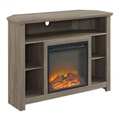 Driftwood Kneeland TV Stand for TVs up to 50" with Fireplace Included