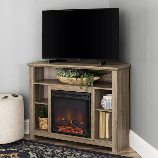 Driftwood Kneeland TV Stand for TVs up to 50" with Fireplace Included