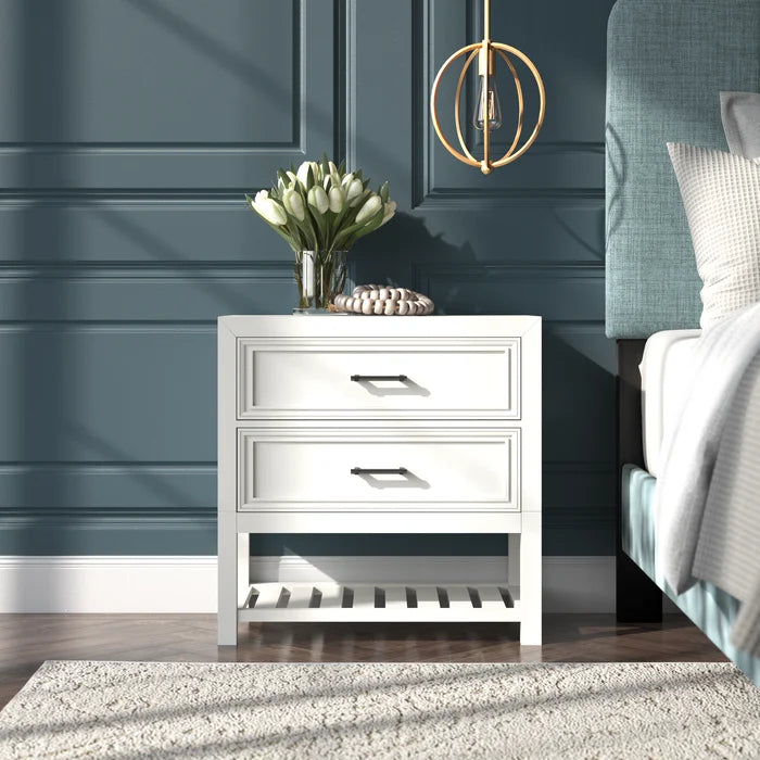 Knutsford 28'' Tall 2 - Drawer Nightstand in White Perfect Storage Space