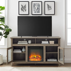 Gray Wash Kohn TV Stand for TVs up to 65" with Fireplace Included