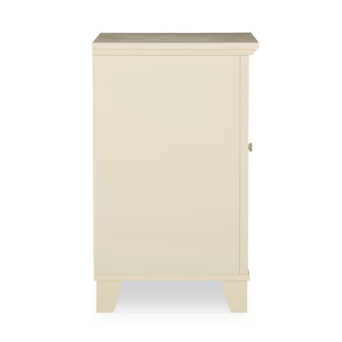 Cream Kohut 26'' Tall 1 - Door Mirrored Accent Cabinet Sturdy and Durability