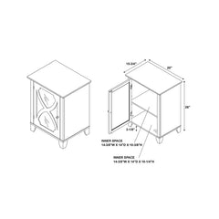 Cream Kohut 26'' Tall 1 - Door Mirrored Accent Cabinet Sturdy and Durability