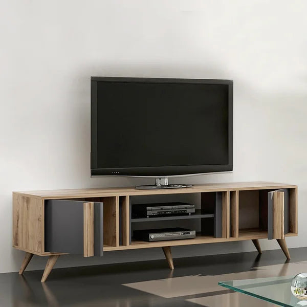 Solid Wood Koopman TV Stand for TVs up to 78" Modern and Contemporary Design