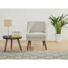 Kora 24.8'' Wide Linen Side Chair Beige 100% Linen