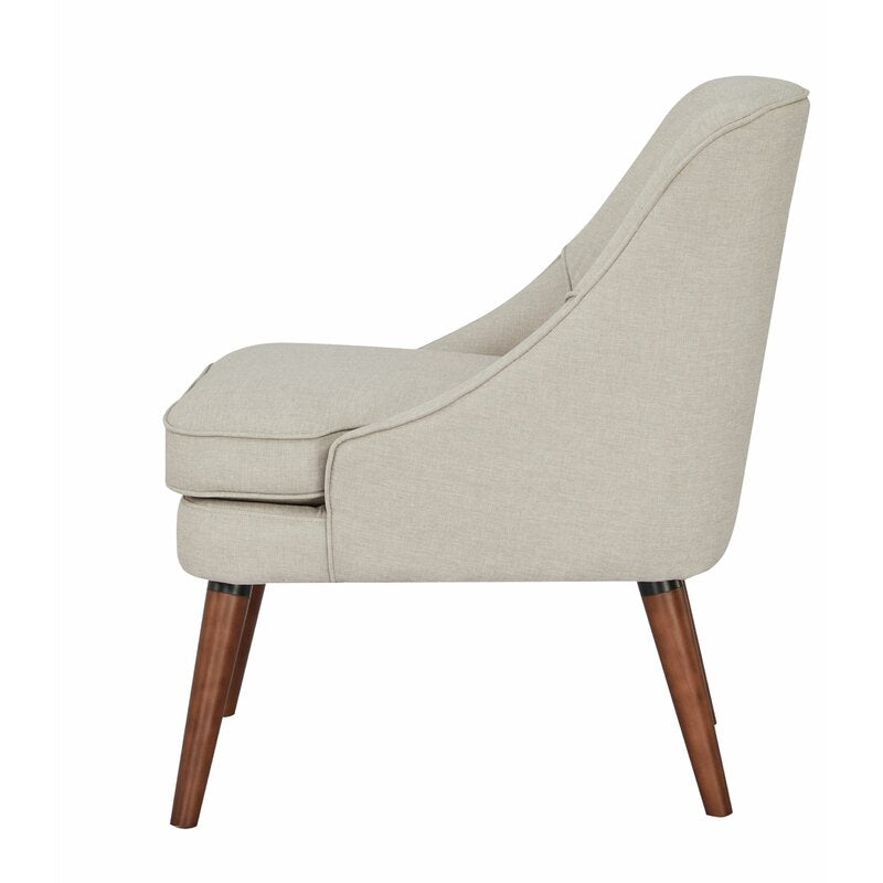 Kora 24.8'' Wide Linen Side Chair Beige 100% Linen