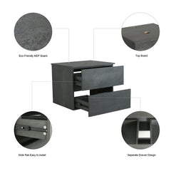 Cement Gray Single Bathroom Vanity Set with Mirror Perfect For Organizing All Of Your Daily Essentials Natural Grain Fit