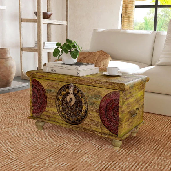 Kowalsky Solid Wood Coffee Table with Storage Perfect for Living Room