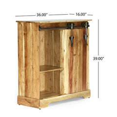 Krause 39'' Tall Solid Wood 1 - Door Accent Cabinet Bringing A Raw Natural Touch To Your Space