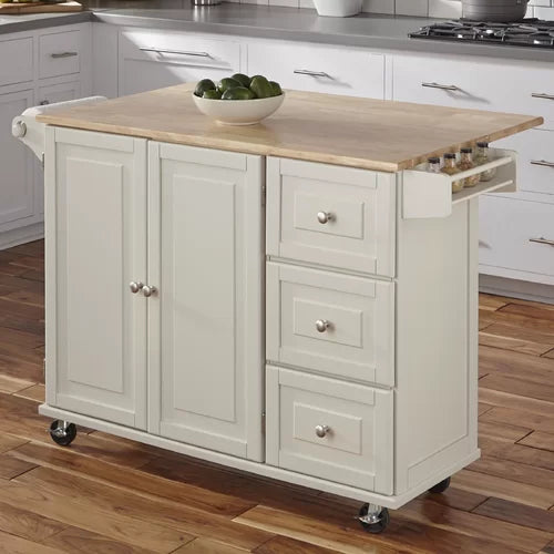 Kuhnhenn kitchen cart with outlet solid wood top
