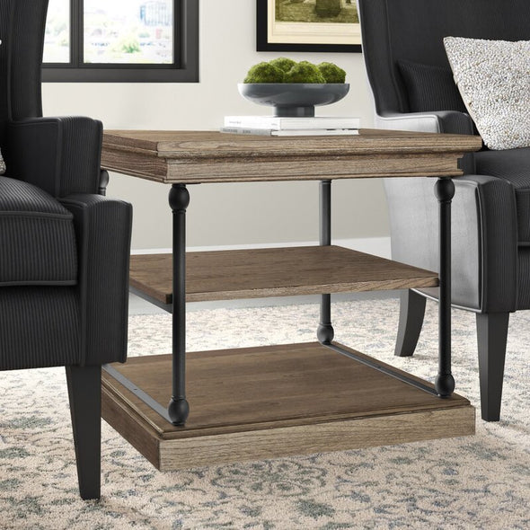25.25'' Tall Floor Shelf End Table Brings Function and Understated Style to your Living Room Layout