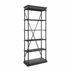 Black Kyler 84.25'' H x 33'' W Etagere Bookcase Understated Industrial Style