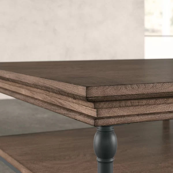 Brown Kyler Floor Shelf Coffee Table with Storage Manufactured Wood Powder Coated