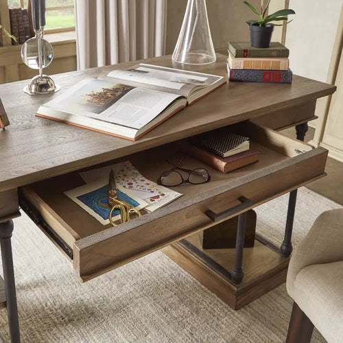 Brown Solid Wood Desk Anchor your Office in On-Trend Style Modern Farmhouse
