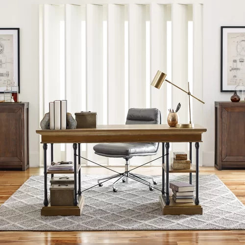 Brown Solid Wood Desk Anchor your Office in On-Trend Style Modern Farmhouse