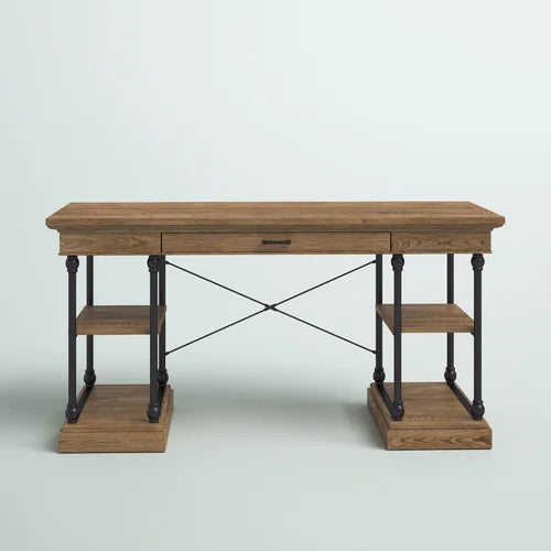 Brown Solid Wood Desk Anchor your Office in On-Trend Style Modern Farmhouse