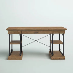 Brown Solid Wood Desk Anchor your Office in On-Trend Style Modern Farmhouse
