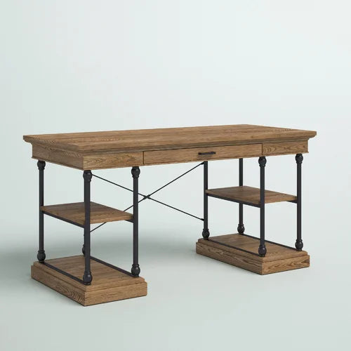 Brown Solid Wood Desk Anchor your Office in On-Trend Style Modern Farmhouse