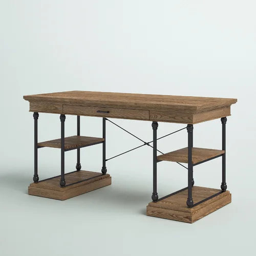 Brown Solid Wood Desk Anchor your Office in On-Trend Style Modern Farmhouse