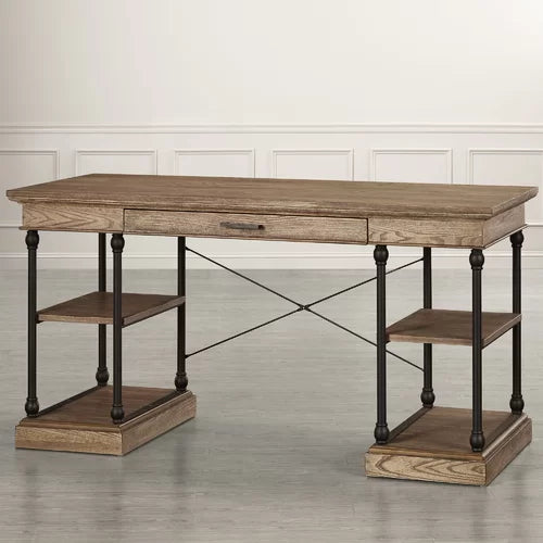 Brown Solid Wood Desk Anchor your Office in On-Trend Style Modern Farmhouse