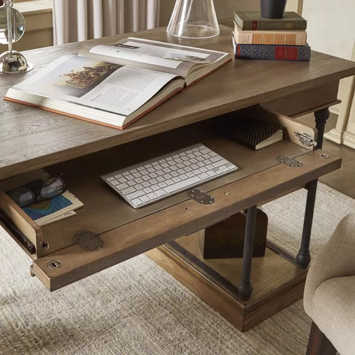 Brown Solid Wood Desk Anchor your Office in On-Trend Style Modern Farmhouse