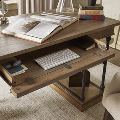 Brown Solid Wood Desk Anchor your Office in On-Trend Style Modern Farmhouse
