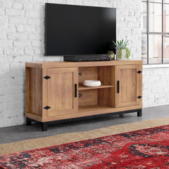 Golden Brown Kyrie TV Stand for TVs up to 65" Modern Spin on a Vintage Inspired Look